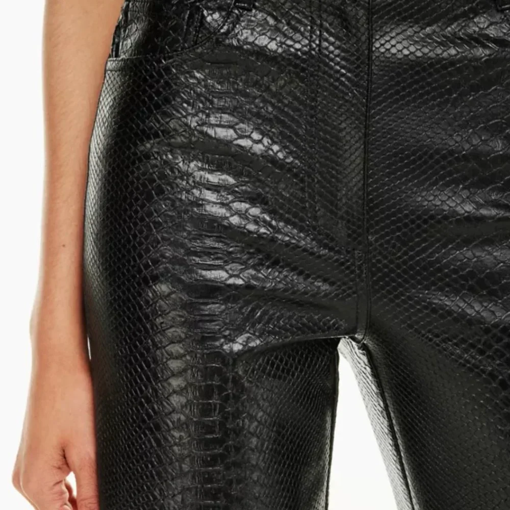 ARITZIA, High Waisted Vegan Leather Python Pants, The Melina Pants, Wilfred - Picture 4 of 7